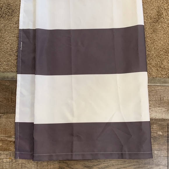 Fabric Shower Curtain | White With Black Bold Stripes | Bathroom Design Decor - Picture 5 of 7